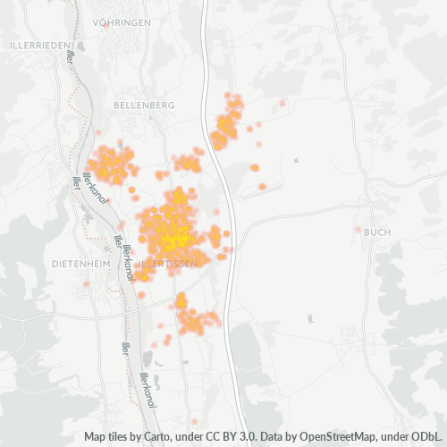 Heatmap für plz 89257