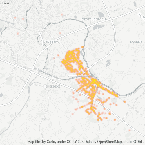 Heatmap voor postcode 9090