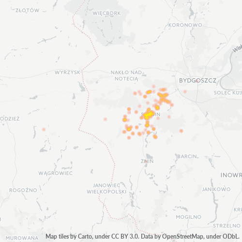 89-200 Mapa intensywności działalności gospodarczej