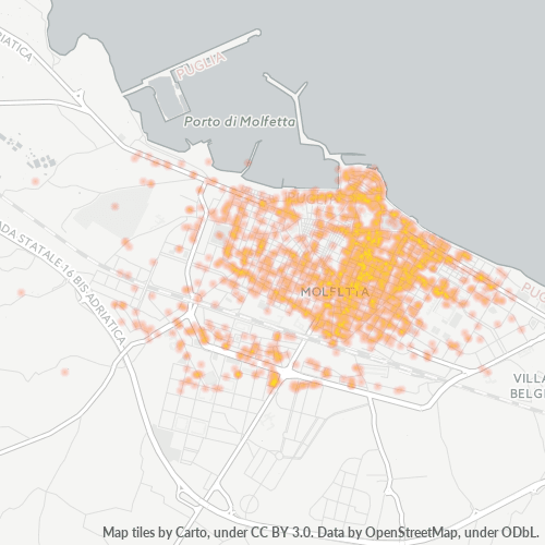 Mappa di calore per cap 70056