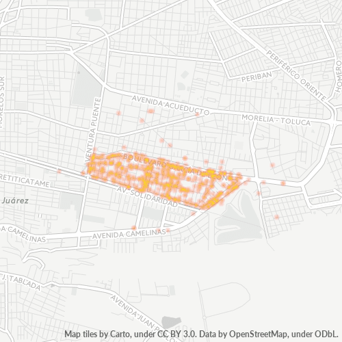 58280 Mapa de calor de densidad empresarial