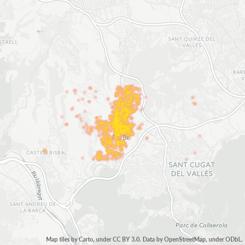 Mapa de calor para código postal 08191