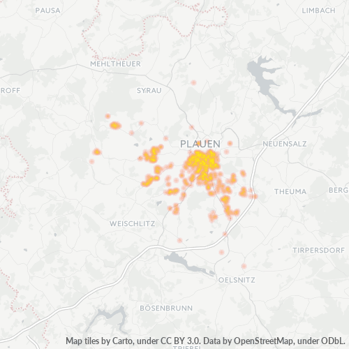 Heatmap für plz 08527
