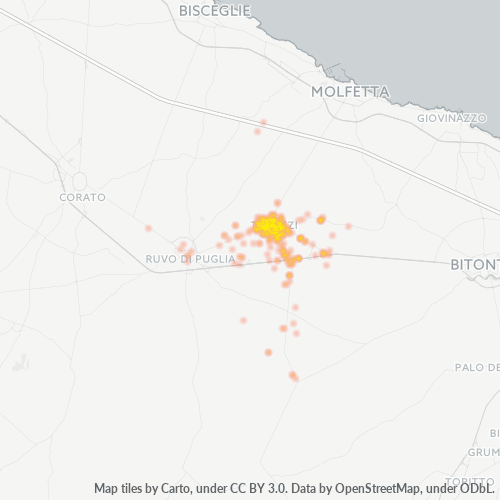 Mappa di calore per cap 70038