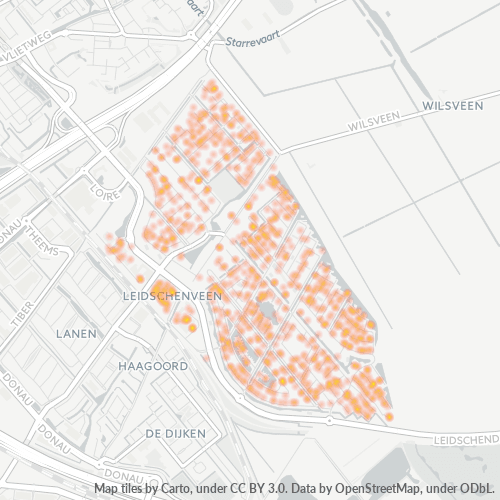 Heatmap voor postcode 2492