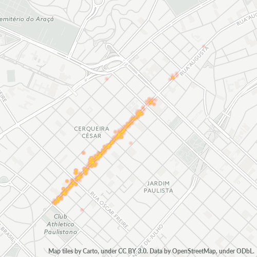 01413-000 Mapa de calor de densidad empresarial
