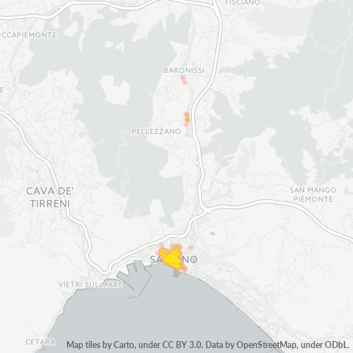84122 Mappa di concentrazione per la densità di aziende