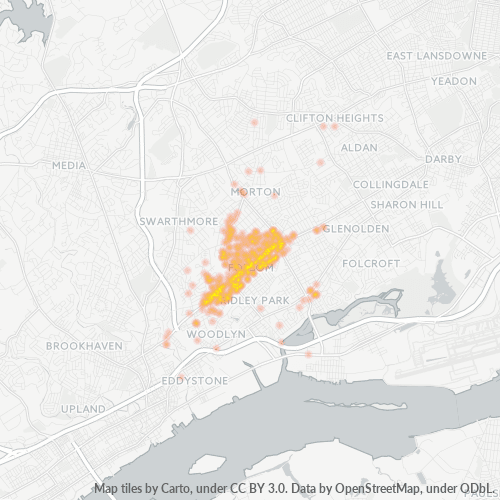 19033 Business Density Heatmap