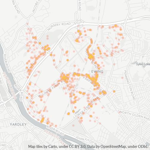 08628 Business Density Heatmap