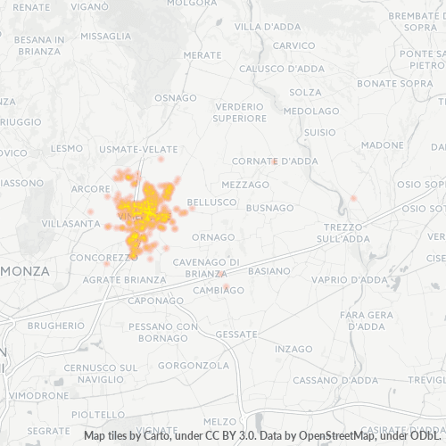 20871 Mappa di concentrazione per la densità di aziende