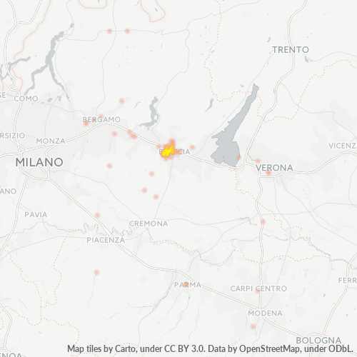 25125 Mappa di concentrazione per la densità di aziende