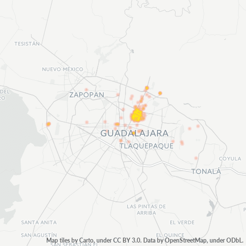 44340 Mapa de calor de densidad empresarial
