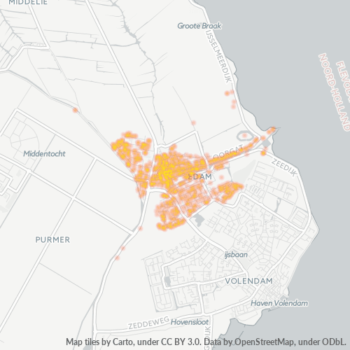 Heatmap voor postcode 1135