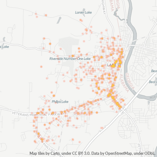 36863 Business Density Heatmap
