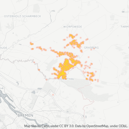 28865 Standortdichte-Heatmap