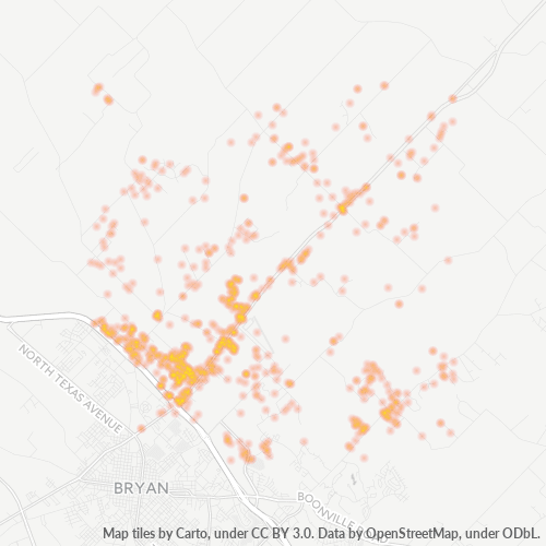 77808 Business Density Heatmap