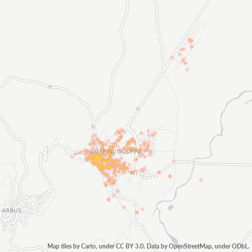 Mappa di calore per cap 09036