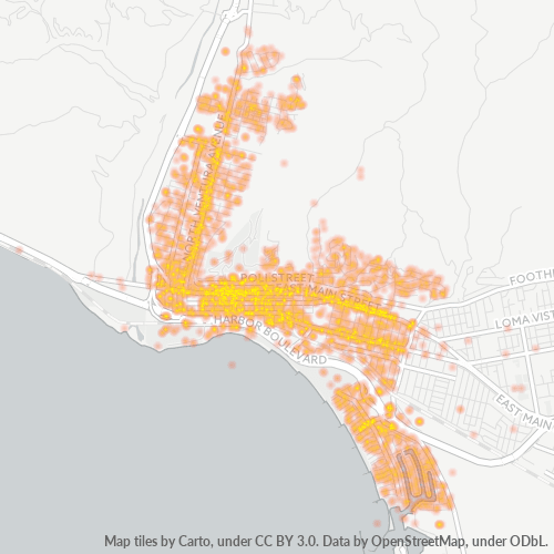 93001 Business Density Heatmap