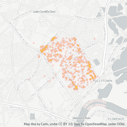 19055 Business Density Heatmap