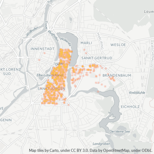 23564 Standortdichte-Heatmap