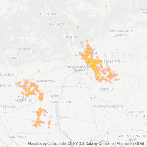 36060 Mappa di concentrazione per la densità di aziende