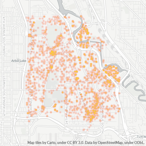 98168 Business Density Heatmap