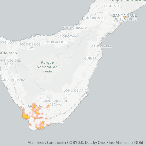 Mapa de calor para código postal 38640
