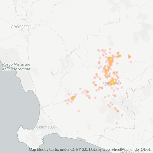 Mappa di calore per cap 58014