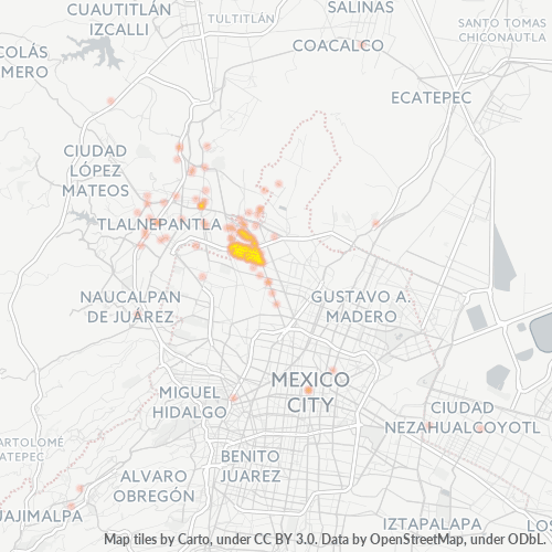 54170 Mapa de calor de densidad empresarial