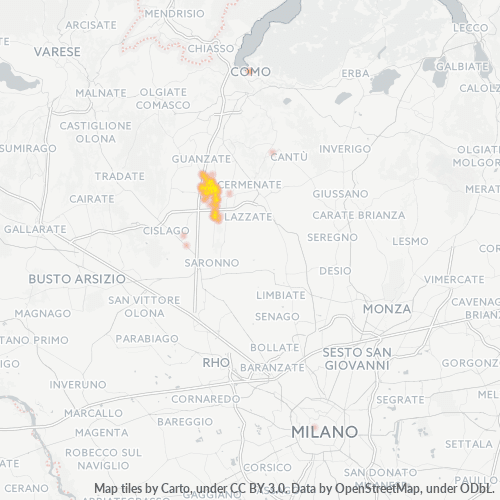 22074 Mappa di concentrazione per la densità di aziende