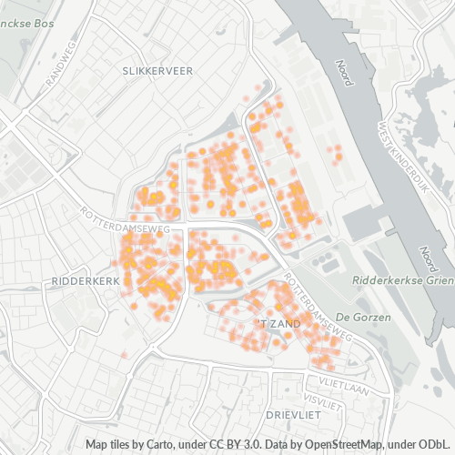 Heatmap voor postcode 2984