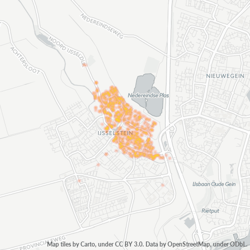 Heatmap voor postcode 3402