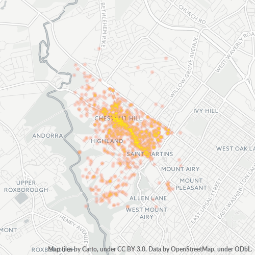 19118 Business Density Heatmap