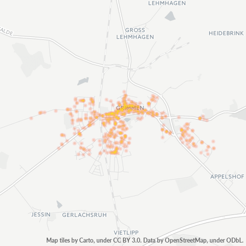 Heatmap für plz 18507