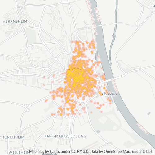 Heatmap für plz 67547