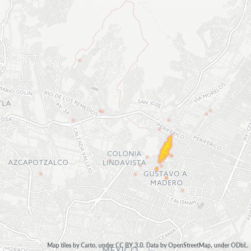 07040 Mapa de calor de densidad empresarial