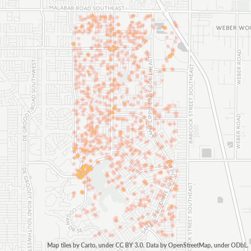 32909 Business Density Heatmap