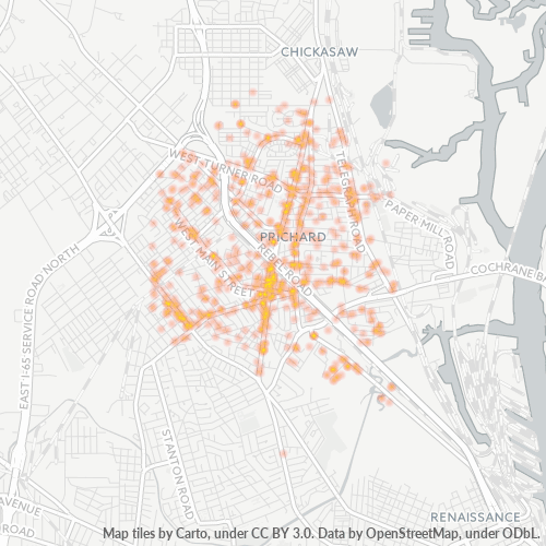 36610 Business Density Heatmap