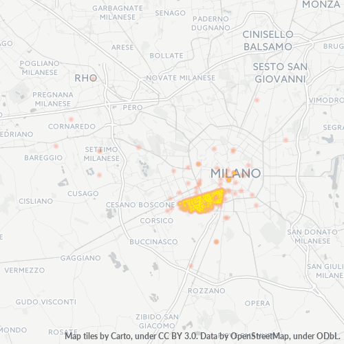 20143 Mappa di concentrazione per la densità di aziende