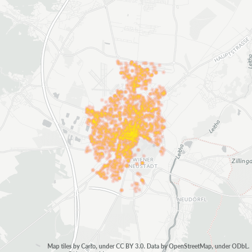 2700 Standortdichte-Heatmap