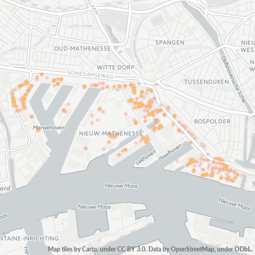 Heatmap voor postcode 3029