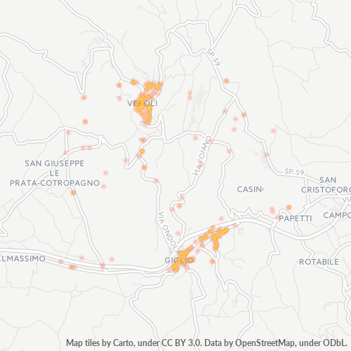 Mappa di calore per cap 03029
