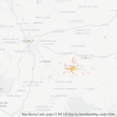 Mapa de calor para código postal 41530