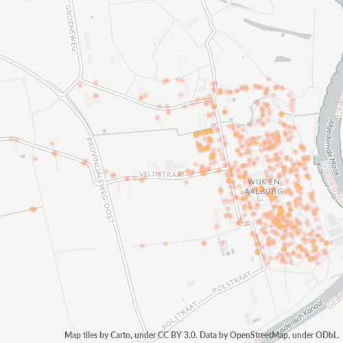 Heatmap voor postcode 4261