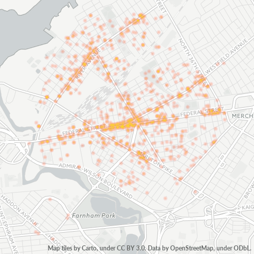 08105 Business Density Heatmap