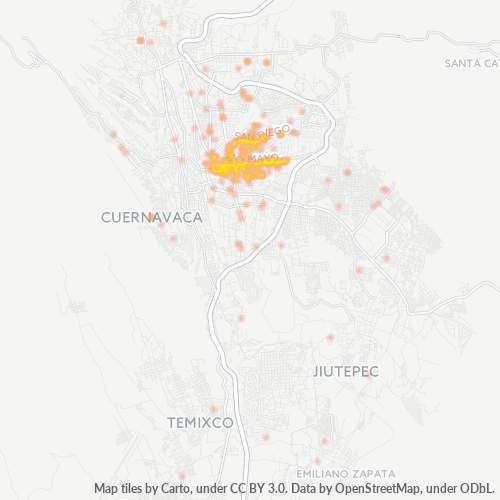 62290 Mapa de calor de densidad empresarial
