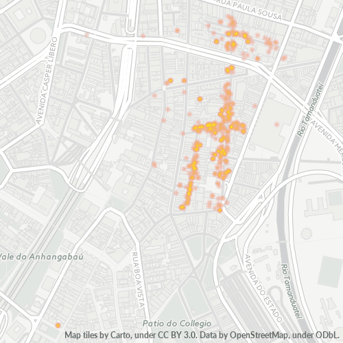 01023-000 Mapa de calor de densidad empresarial