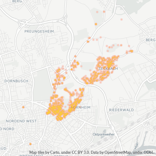 Heatmap für plz 60389