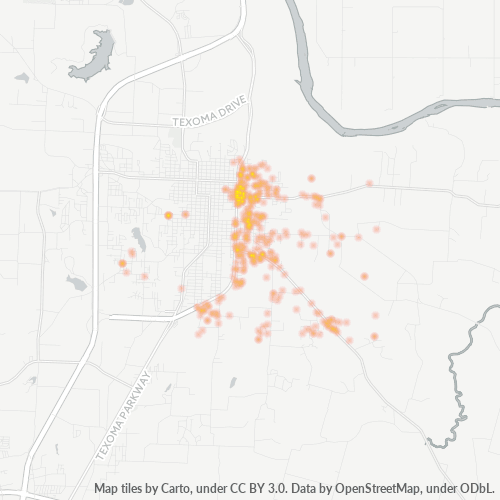 75021 Business Density Heatmap
