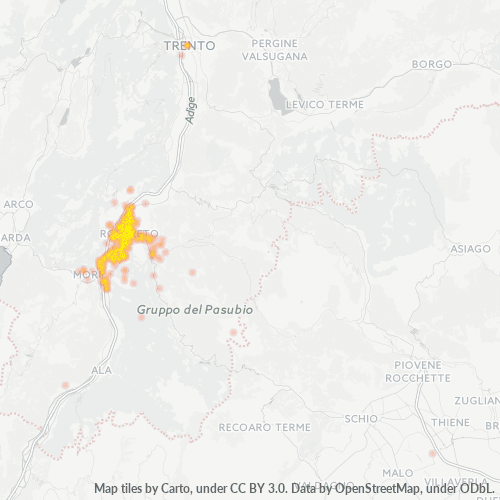 Mappa di calore per cap 38068
